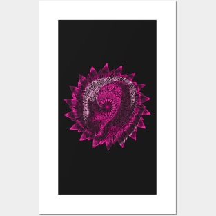 Swirly Pink Digital Mandala Posters and Art